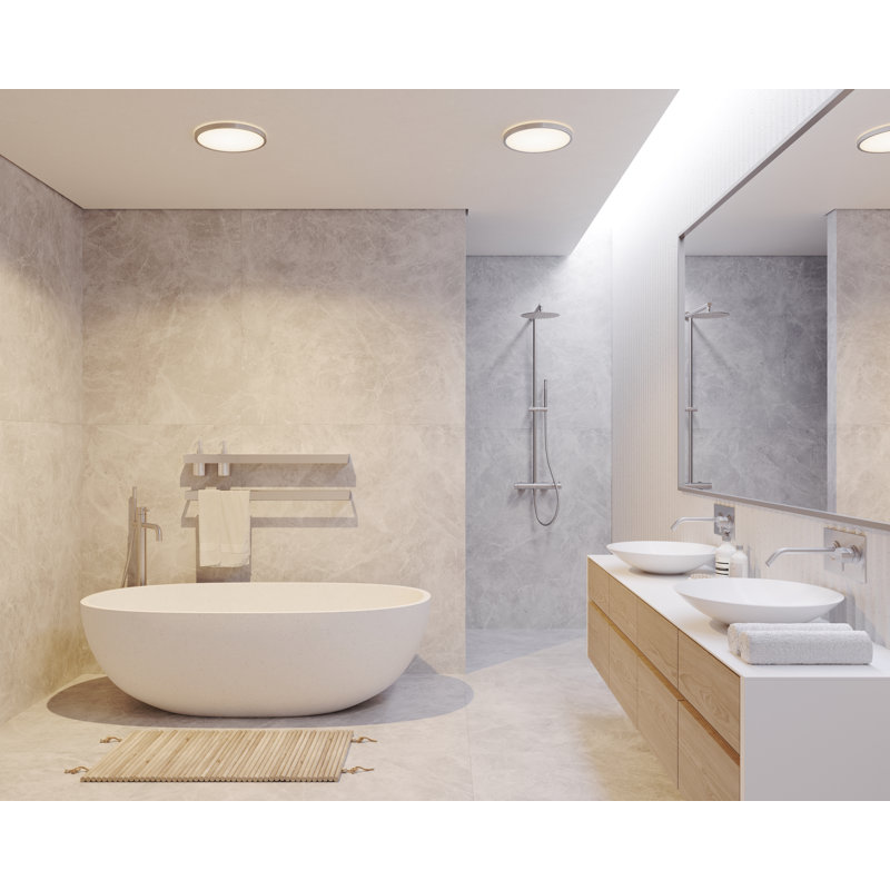 LED Flush Mount, 2.5cm H x 29cm W x 29cm D, Grey