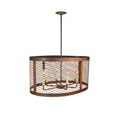 6 - Light Dimmable Drum Chandelier