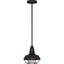 Mini-luminaire suspendu intérieur en bronze antique à 1 lumière Meister avec bol inversé en cage