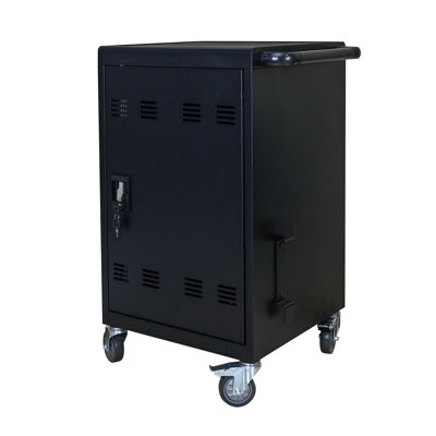 Lockable Charging Trolley For 30 Devices, Cable Managed Easily 32 Tablet Laptop Cart With Lock And Cord Organization Advantage