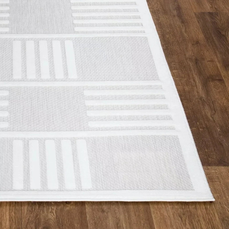 Modern Non-Slip Area Rugs – Cream – Living Room, Hallway Runner, Kitchen & Door Mat – Multiple Sizes, Rectangle 60 x 110cm