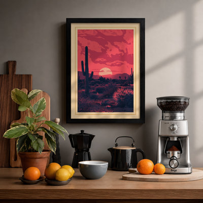 Desert at Sunset Rustic - Framed Print