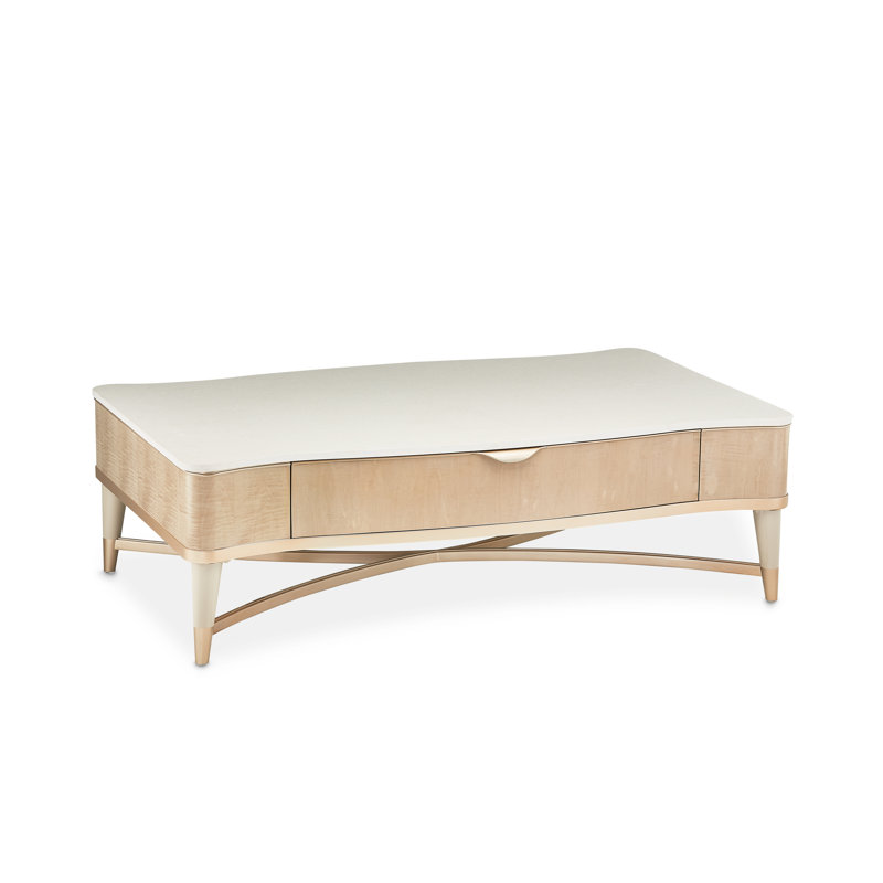 Malibu Crest Marble Top Coffee Table, Blush/Chardonnay/Creamy Pearl