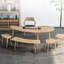 Table de salle à manger Burlywood en bois massif à pieds fins et fuselés de forme irrégulière-289489867