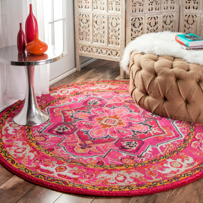 Otisville Pink Rug, Round 160cm