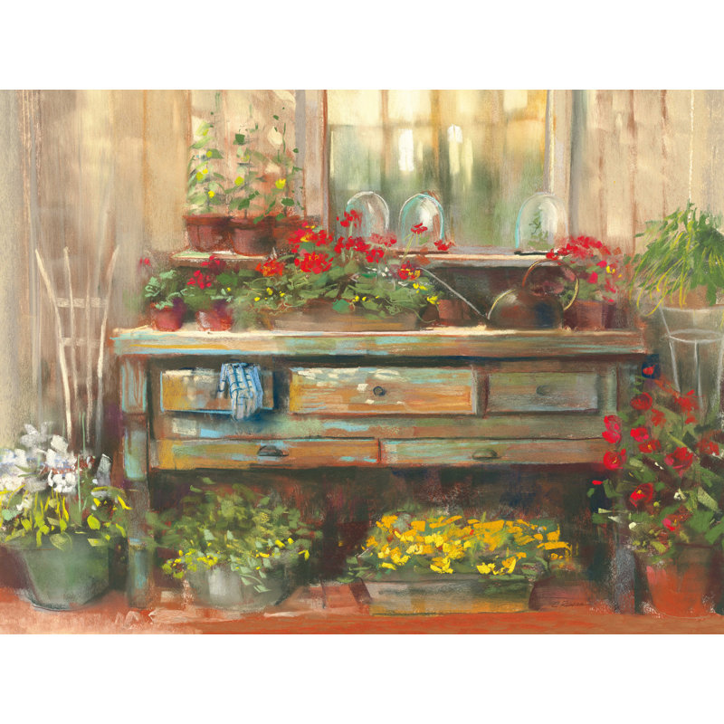 " Gardeners Table " by Carol Rowan, 30" H x 40" W