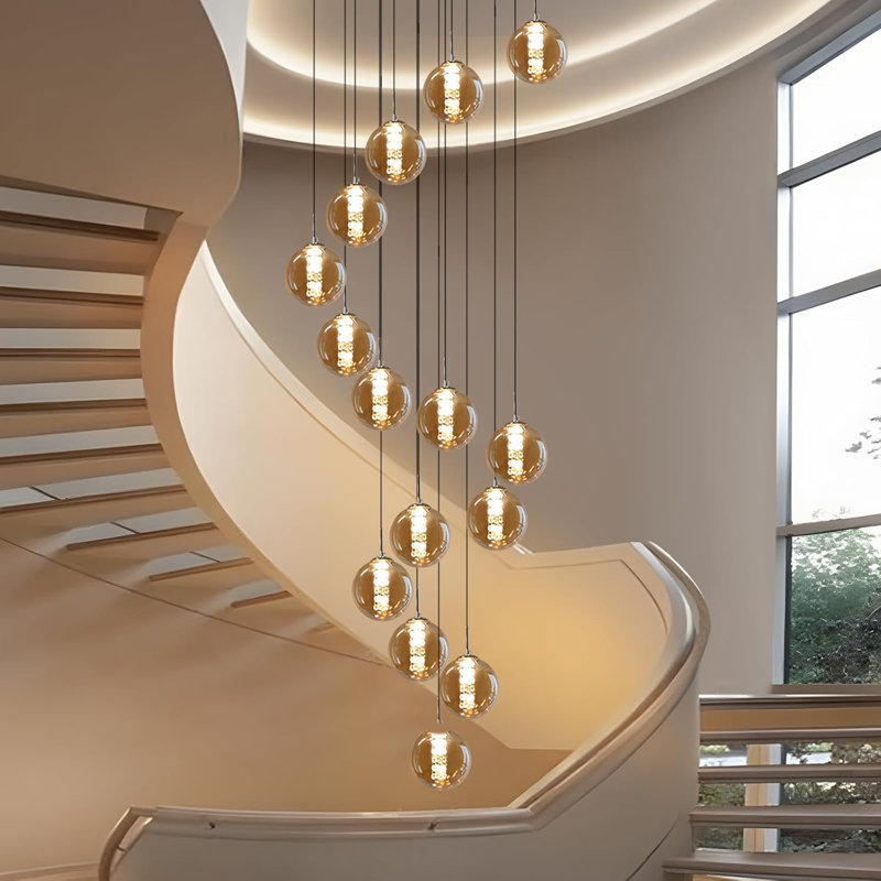 Amice 15-Light Adjustable Glass Cluster Pendant, Amber