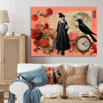 Black Crow Vintage Illustration I, reproduction d'art sur toile