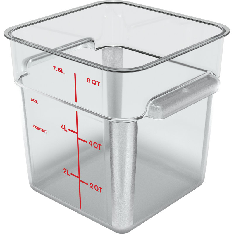 Contenant alimentaire en polyéthylène de 8 pte carrés, Transparent