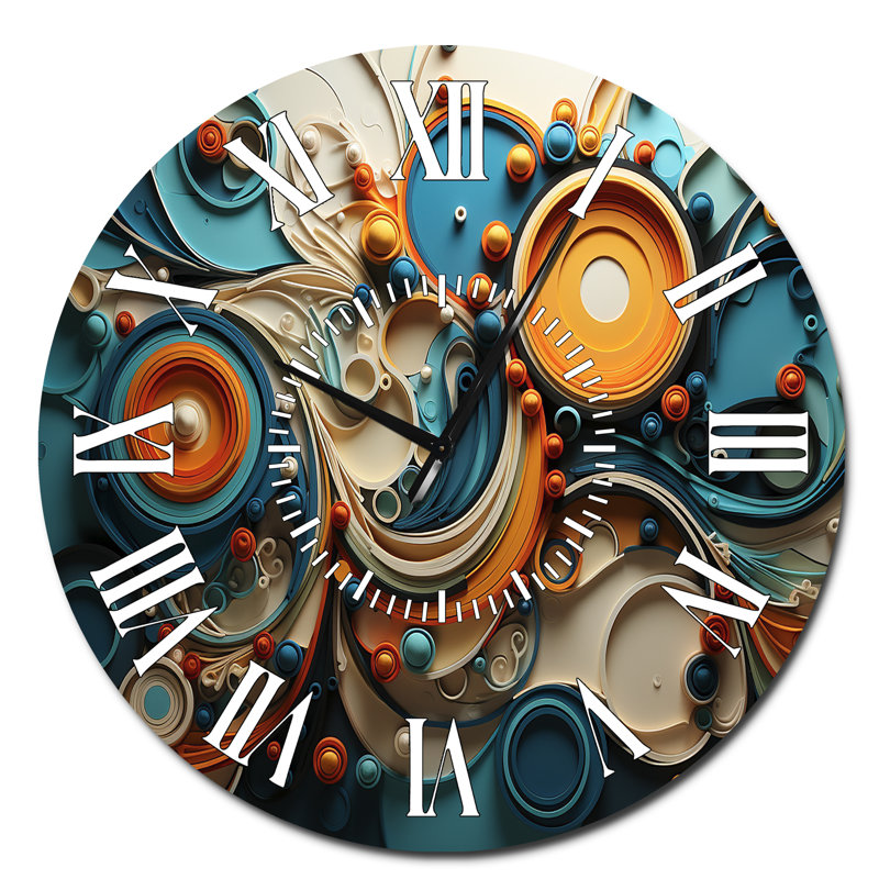 Horloge murale Teal, Surdimensionné