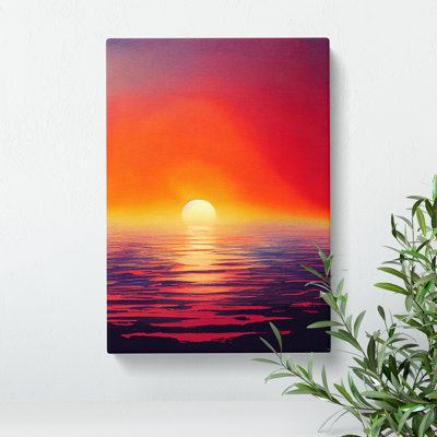 XC1022-621X An Ocean Sunset Watercolour No.1 - Wrapped Canvas Painting