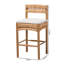 Tabouret de bar en jonc de mer tressé et bois d'acajou Bali & Pari Robinette