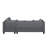 104.5" Upholstered Sofa,Chaise & Ottoman , Gray