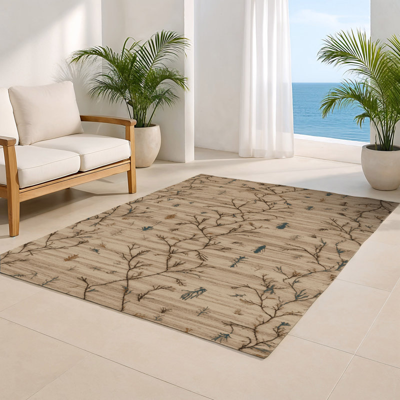 Tapis d'intérieur et d'extérieur brun Nature, Rectangulaire 2 pi x 3 pi