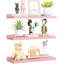 3 tablettes flottantes, rose / blanc