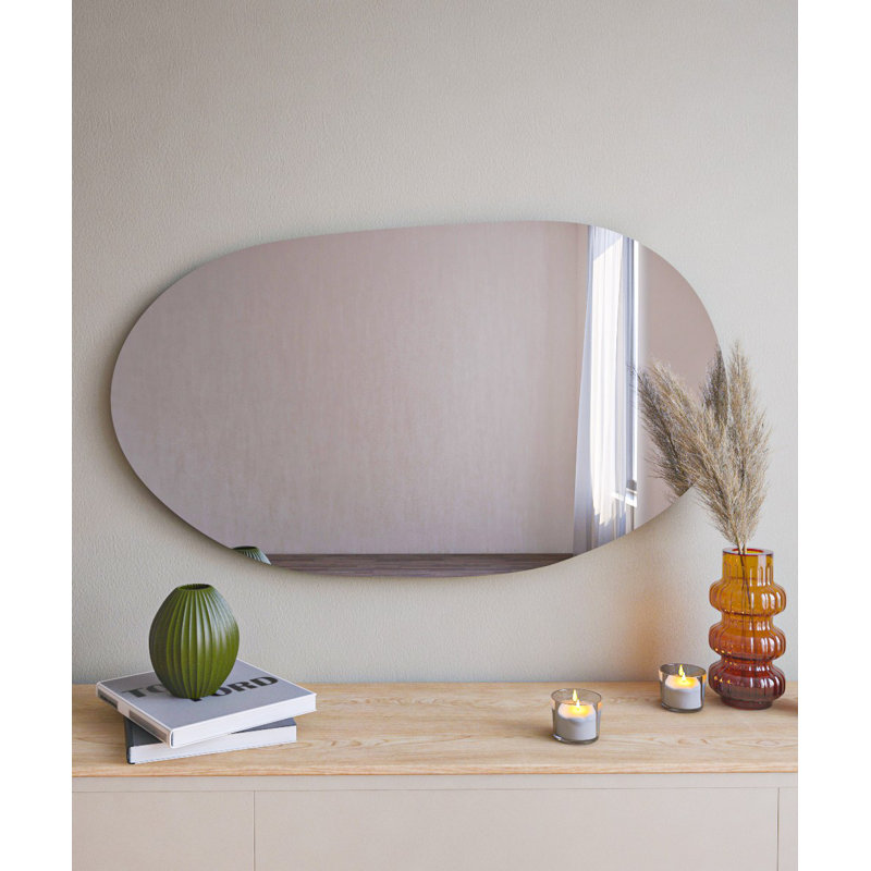 Modern Dresser Mirror, Black Finish, 20.5 x 35.0 x 0.9 inches | 100% MDF Material, Ecological Flotal-E Mirror | Wall-Mountable Design, Ideal for Contemporary Bedrooms & Living Spaces, Stylish & Functional