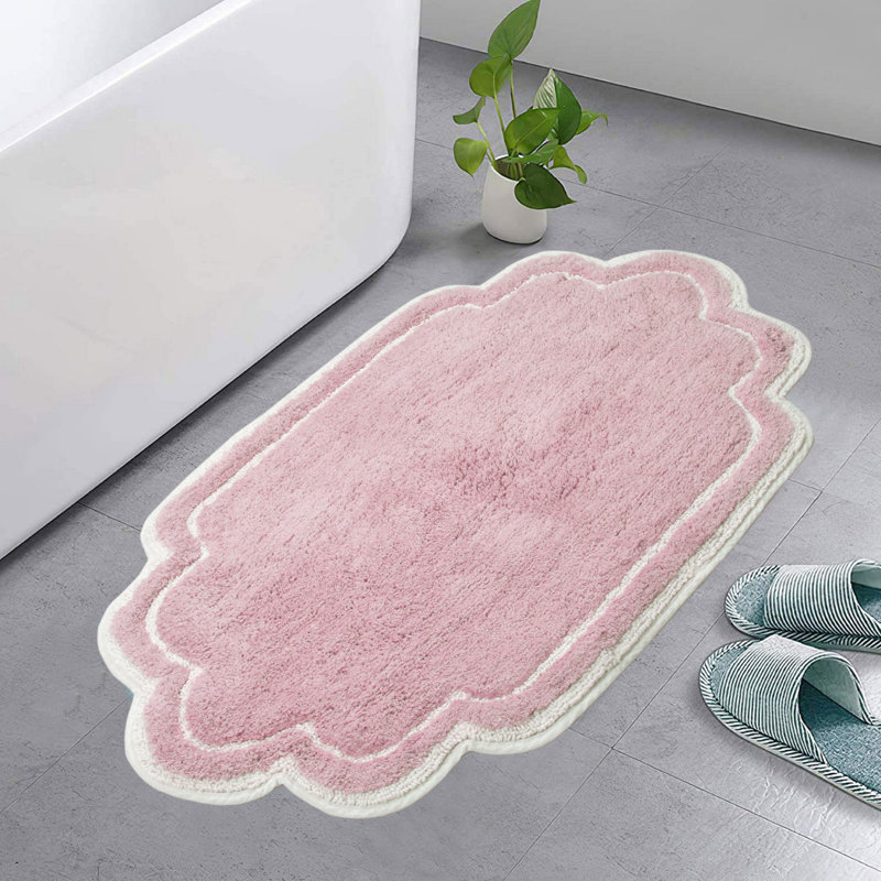 Tapis pour salle de bain Dobrinka, Rose, 21 po x 34 po (rectangulaire)