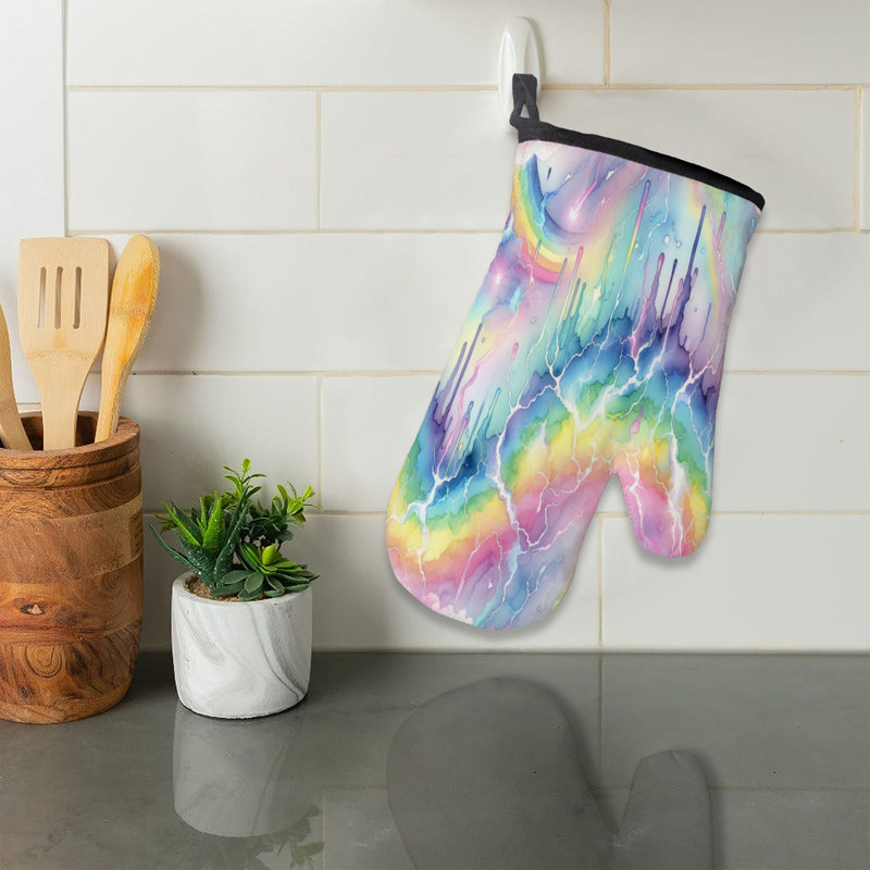 Sergé en coton Neon Rainbow Glow