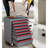 7 - Drawer 26.7Inch Tool Box With Carbon Steel Build, Silent Wheels, Locking Mechanism, And Spacious Drawers, Blue+Red Rolling Strong Design, Key Lock,