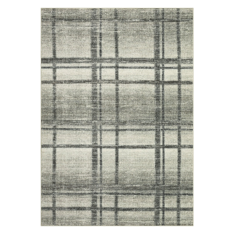 Washable Rug Modern Rug Non-Slip Stain-Resistant Striped RugsFoldable Carpet for Bedroom Nursery Office, Rectangle 9' x 12'
