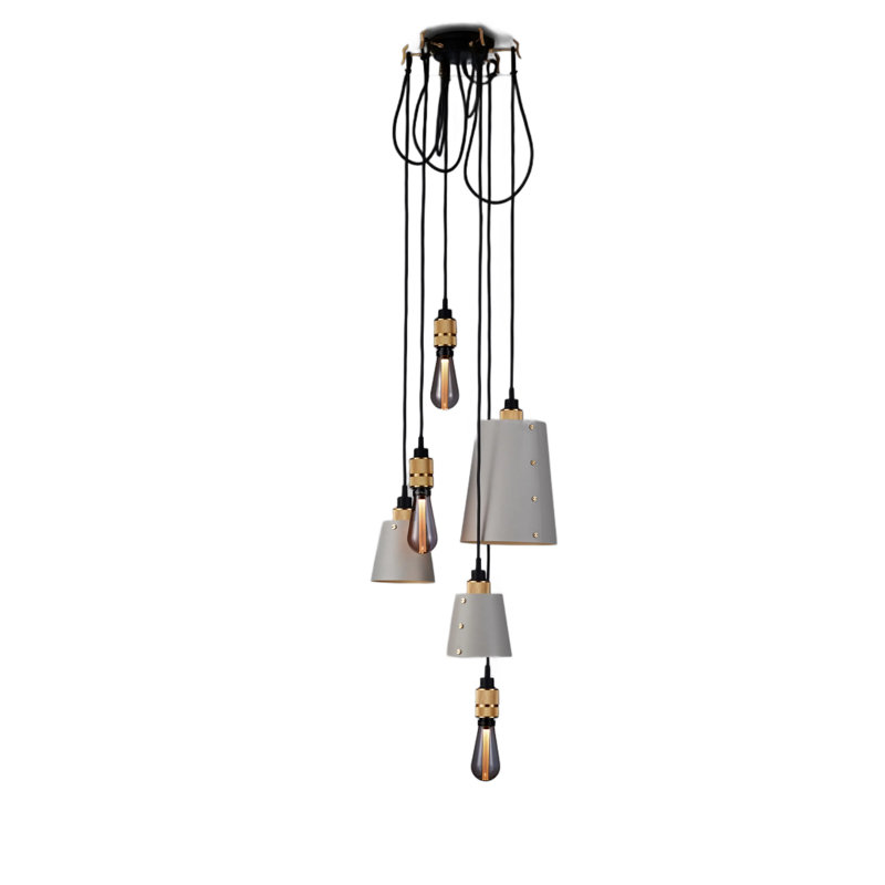 6 - Light Cluster Pendant, Brass, Stone
