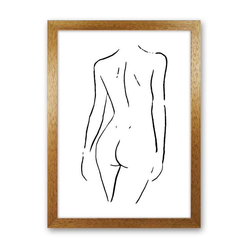 Body Sketches I - Female - Print, Brown Framed Canvas, 88cm H x 64cm W x 3cm D