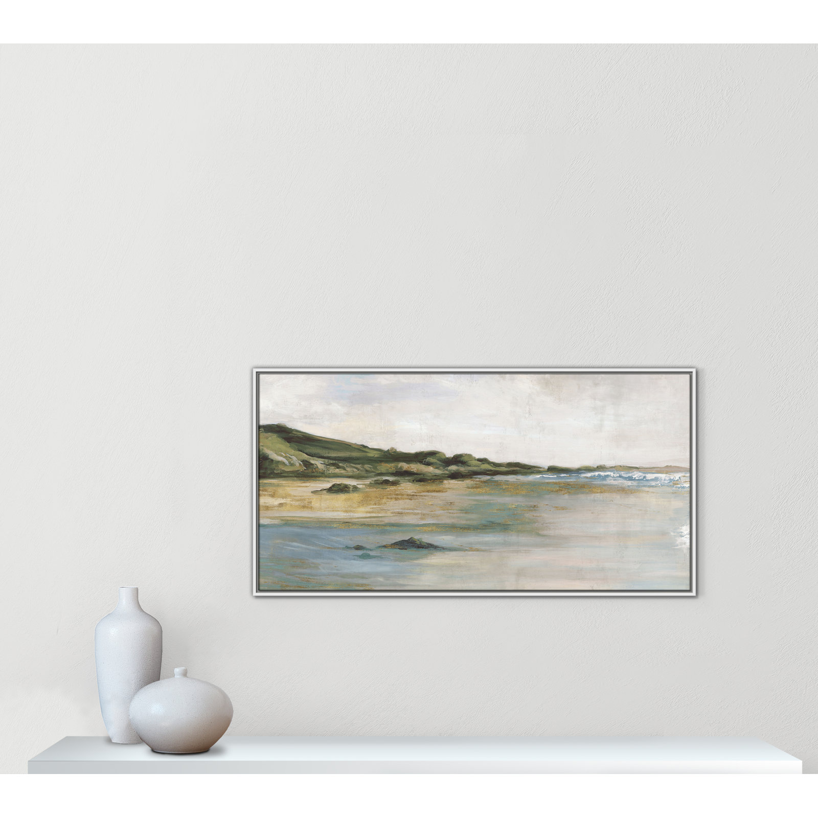 Cordoba "Tide's Edge" Print, 25.5" H x 49.5" W, White