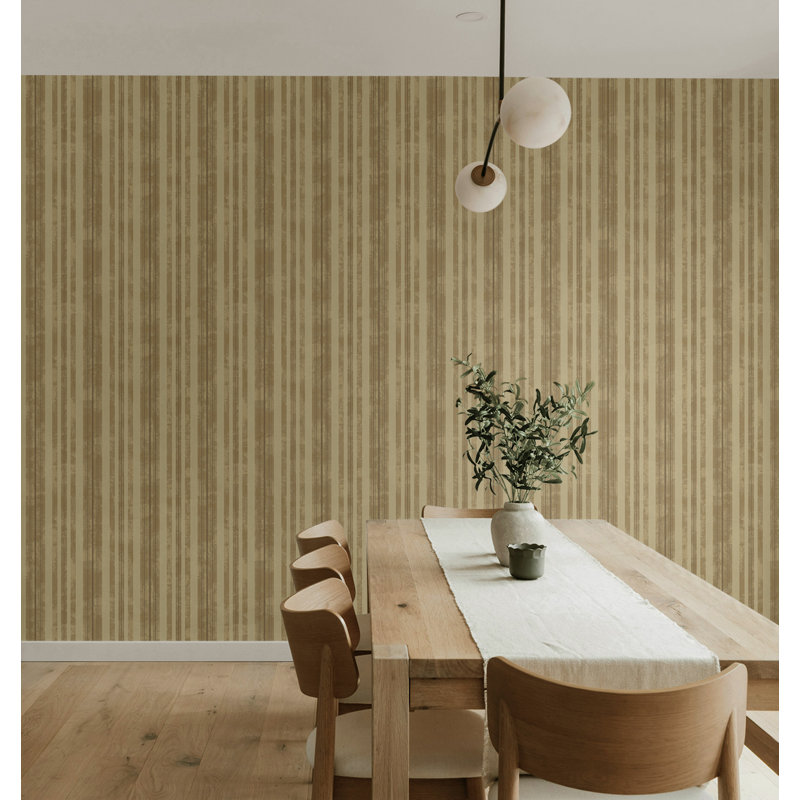  Papier peint rayé taupe cassé Designs, Taupe métallique