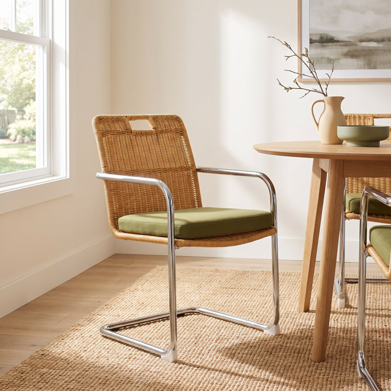 Liesbeth 19.5'' H Linen Upholstered Armchair, Olive/Natural