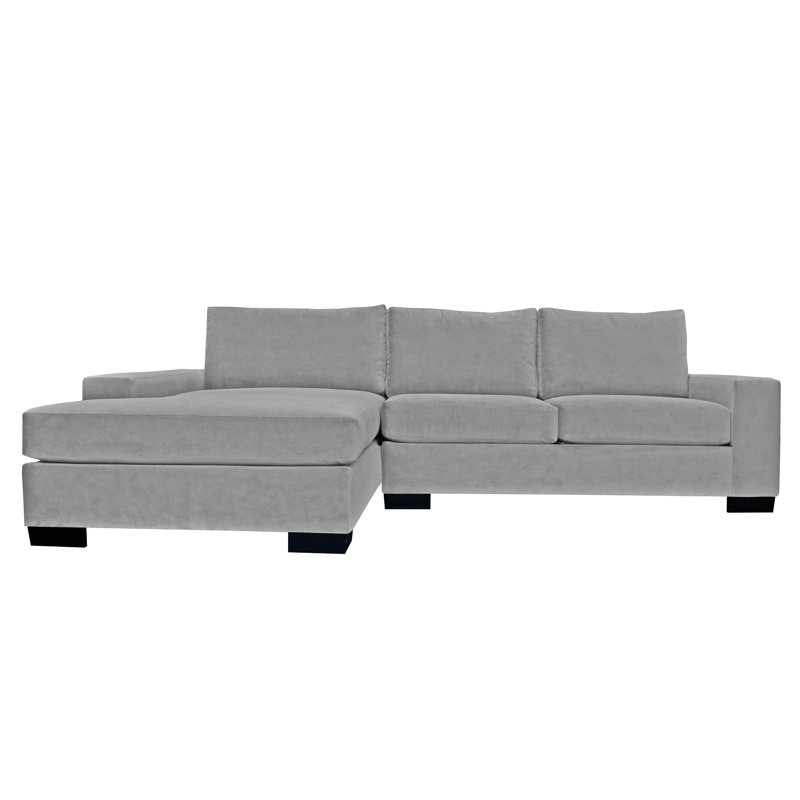 Dale 121" Wide Sofa & Chaise, Black, Left Hand Facing, Penelope Golden