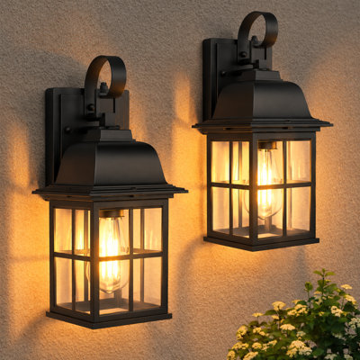  Luminaires d'extérieur à fixation murale, lanterne murale extérieure 100% aluminium imperméable à l'eau, applique murale extérieure anti-rouille pour le garage de la maison, porte, ampoules non incluses