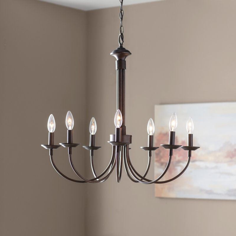 Lustre empire à 8 lumières de style bougie Richeson, H 24 po x l 26,5 po x P 26,5 po, Bronze huilé, 8