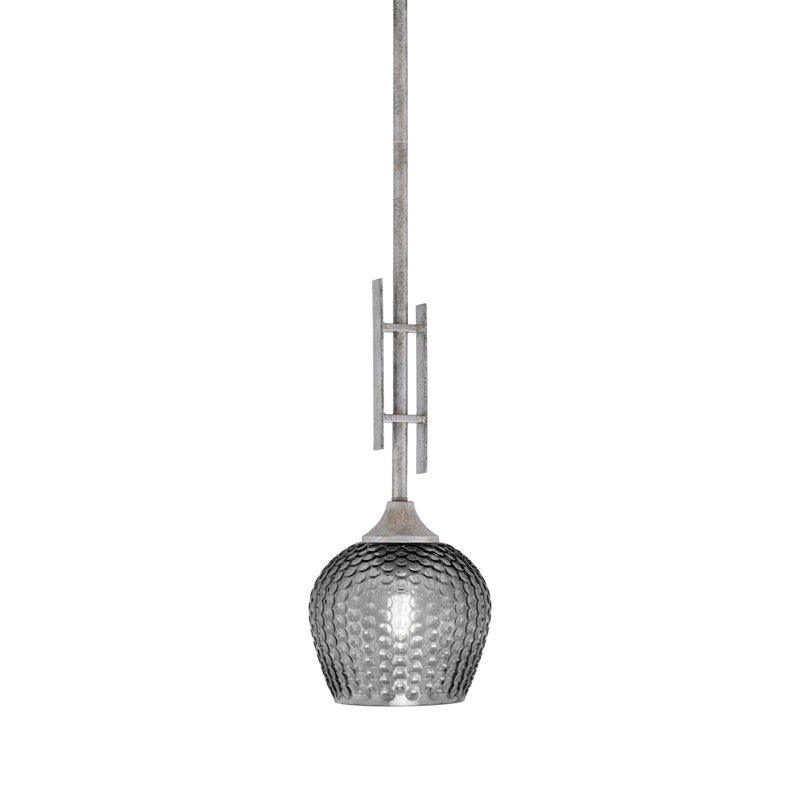 Luminaire suspendu argenté 1 lumière Uptowne, Fumée