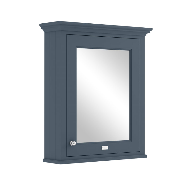 650mm W 750mm H Surface Framed Medicine Cabinet Mirror 1 Adjustable, Blue