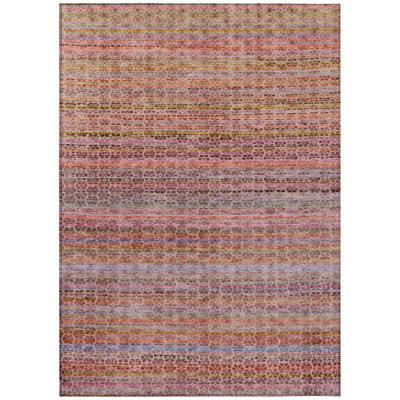 Machine Washable Indoor/Outdoor Oden ACN2155 Striped Rug