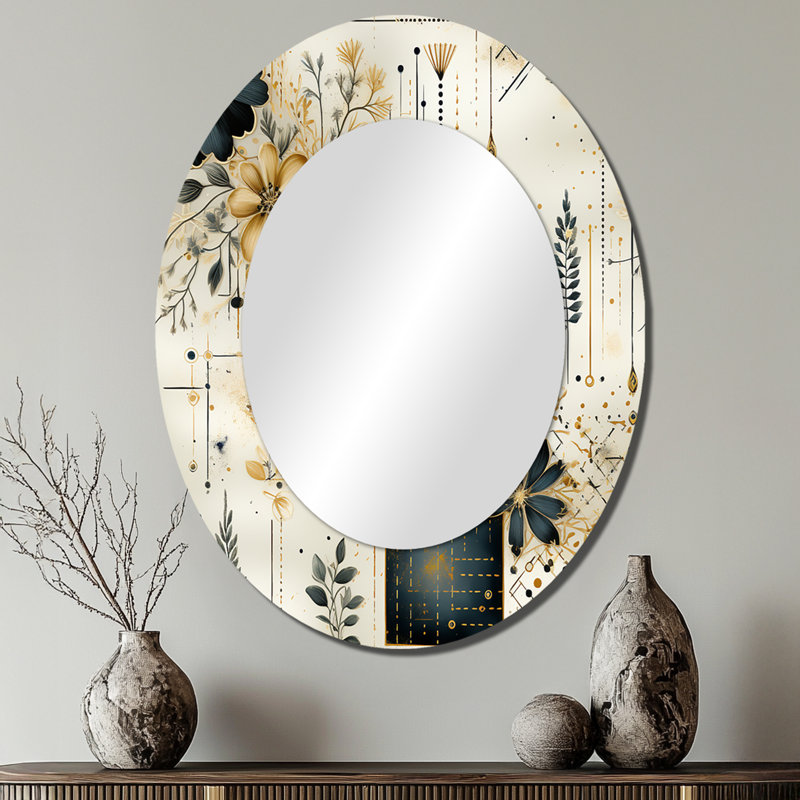 Somona - Miroir mural ovale gris, 40 po x 30 po