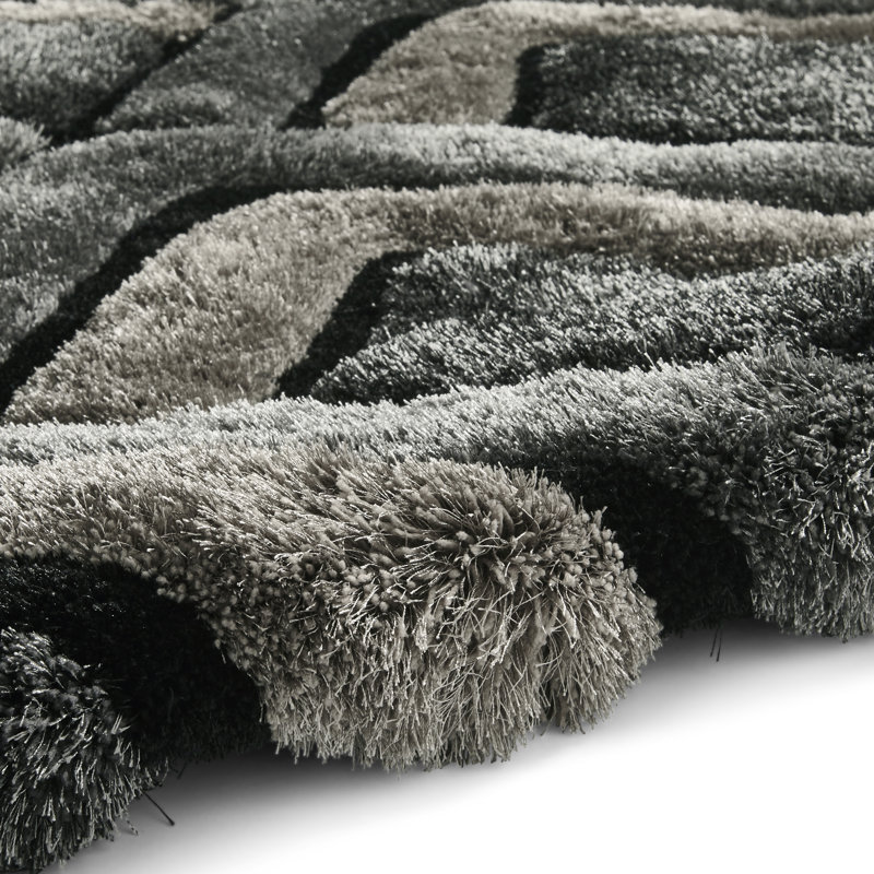 Aaliya Geometric Hand Woven Shag Area Rug, Rectangle 120 x 170cm