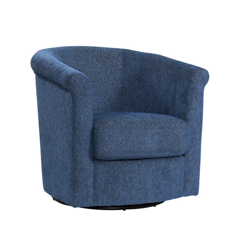 Pinehill Marvel 360 Swivel Barrel Chair, Yowza Chenille Azure Blue