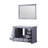 Dark Grey Single Bath Vanity 48 in. W x 22 in. D, Cultured Marble Top, White Square Sink, and 46 in. Mirror