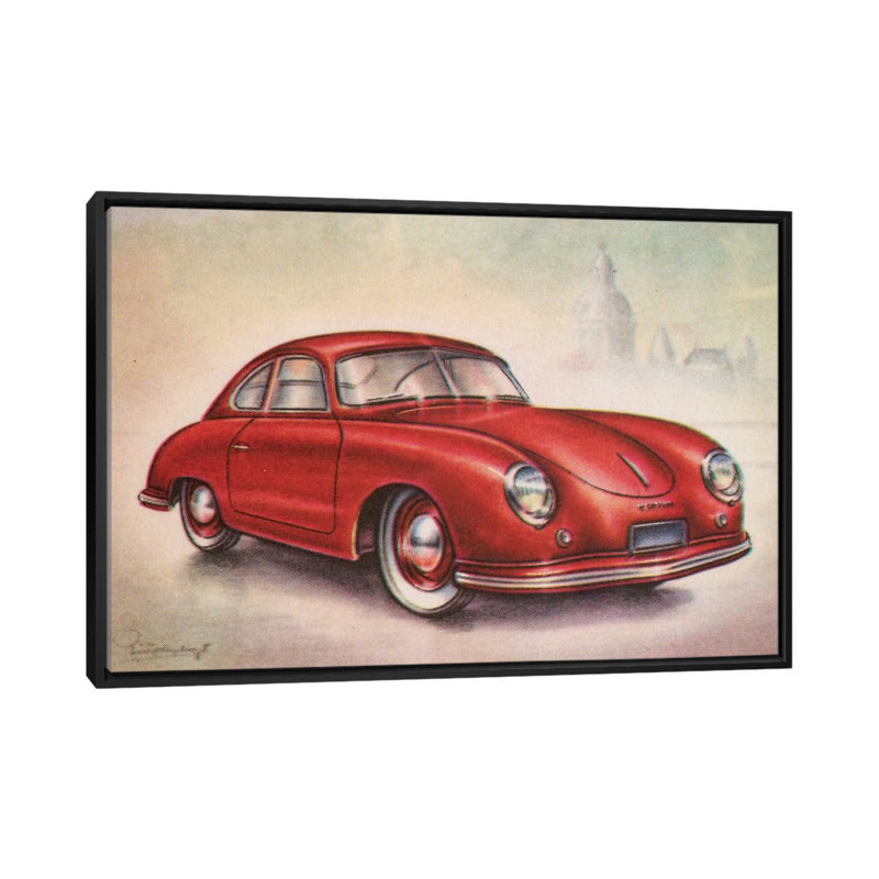 « 1952 porsche », reproduction d’art sur toile, H 18 po x l 26 po x P 1,5 po, Toile avec cadre noir, Pas de tapis