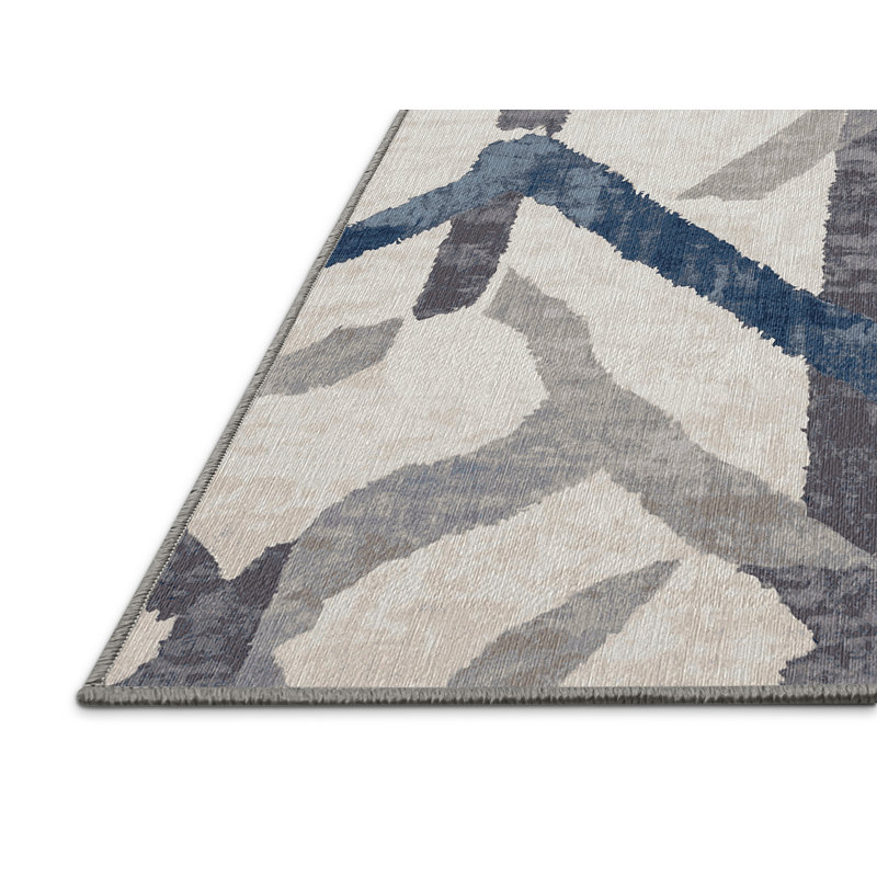 Machine Washable Gray Area Rug, Rectangle 2' x 3'