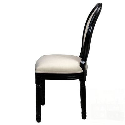 French Country Dining Chairs Set Of 2, Upholstered With Sponge Round Back For Comfort And Style, Solid Wood Frame