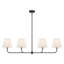 Lustre linéaire moderne à 4 lumières avec abat-jour en tissu blanc-1325027389