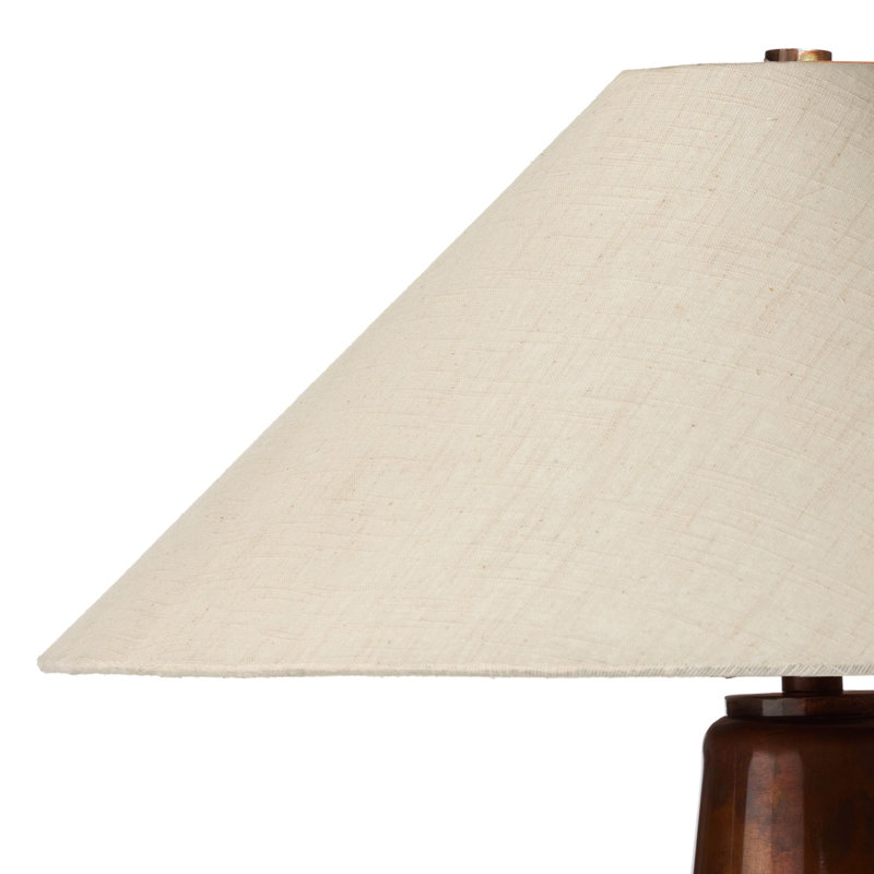 Romani Desk Table Lamp Single, Cream, Linen Blend, Iridescent Acid Wash