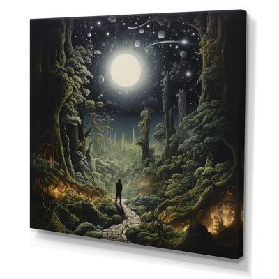 Pleine lune mystère dans la forêt enchantée - impression