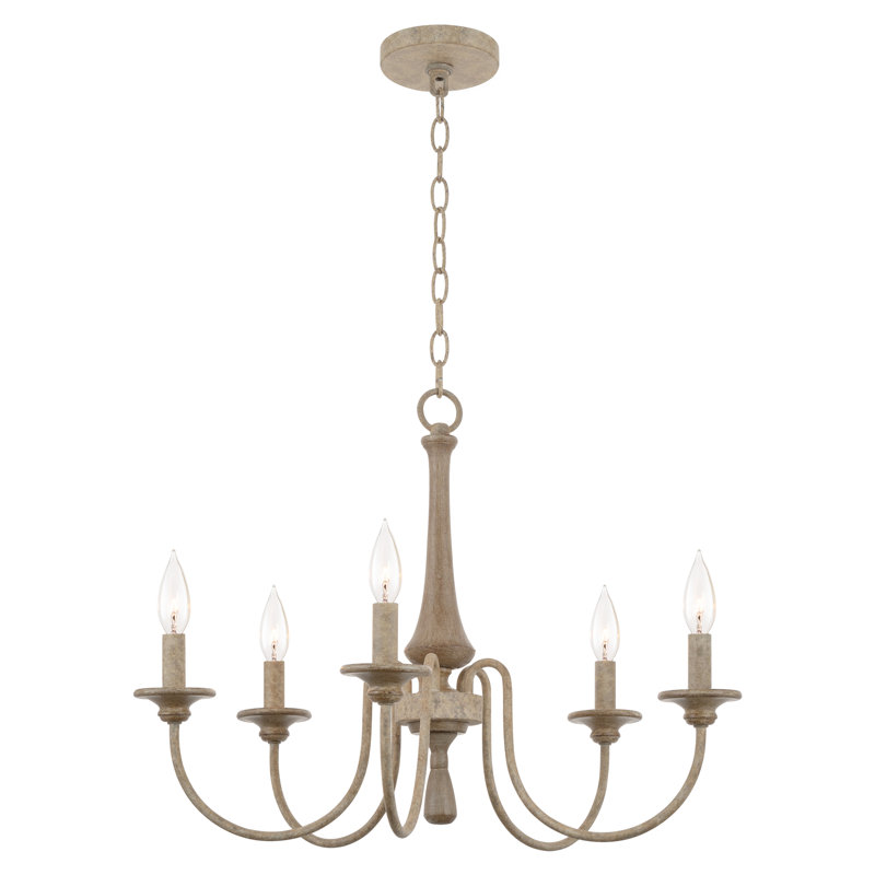 Ethbun 5 - Light Dimmable Classic / Traditional Chandelier, Smoked Cedar Style