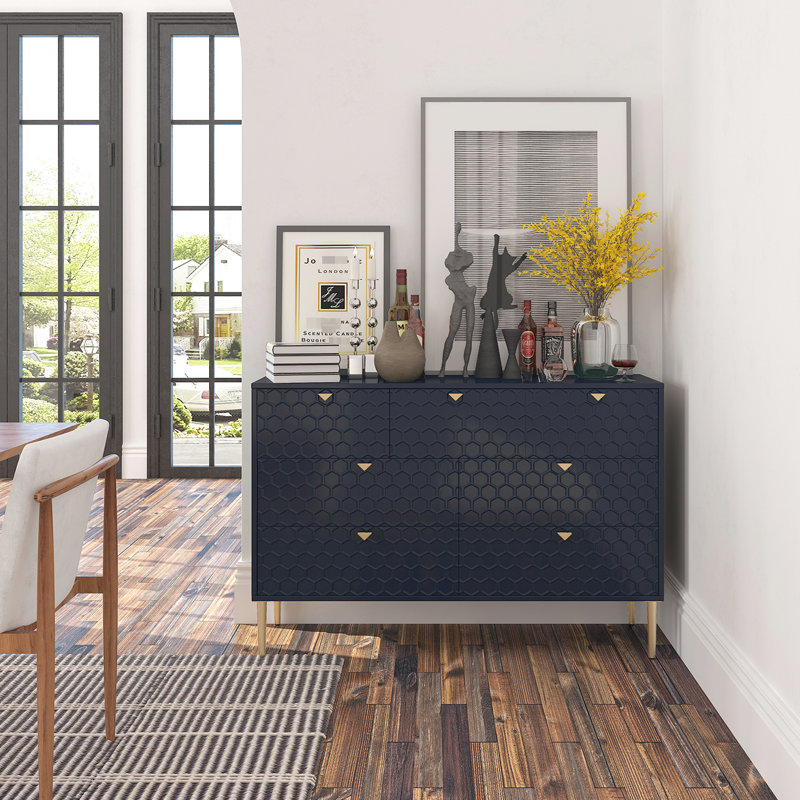 Armoire d'appoint autoportante à 7 tiroirs Blue + Iron