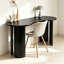 Black Home Office Table Modern U-Shaped Computer Desk 55.6x140cm