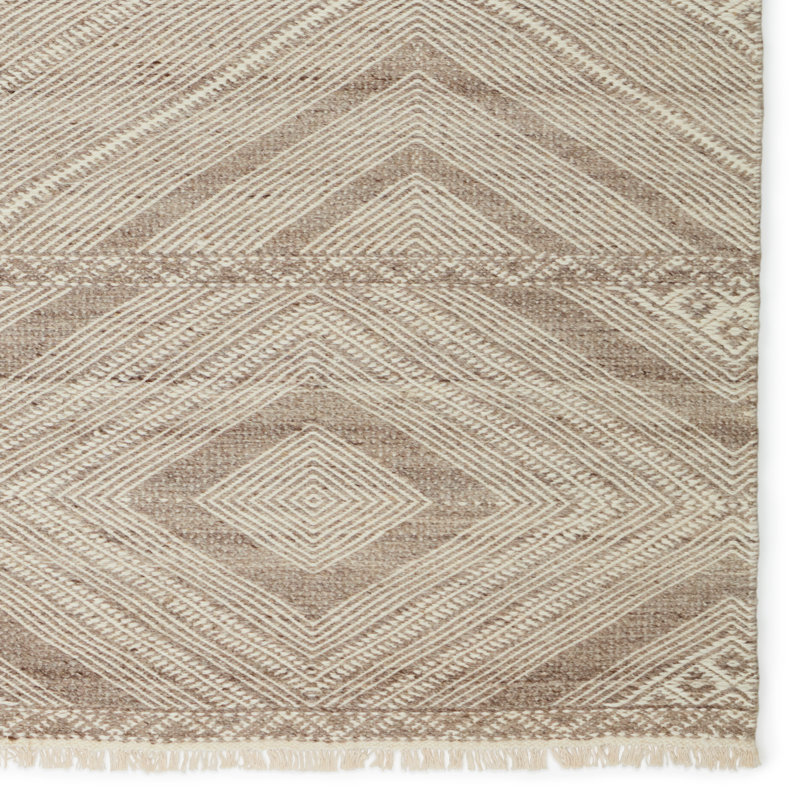 Satori Wool Moroccan Area Rug in Taupe, Rectangle 5' x 8'