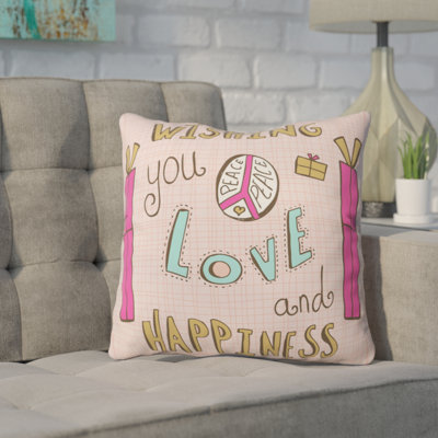 Heather Dutton Peace Love and Happiness Throw Pillow